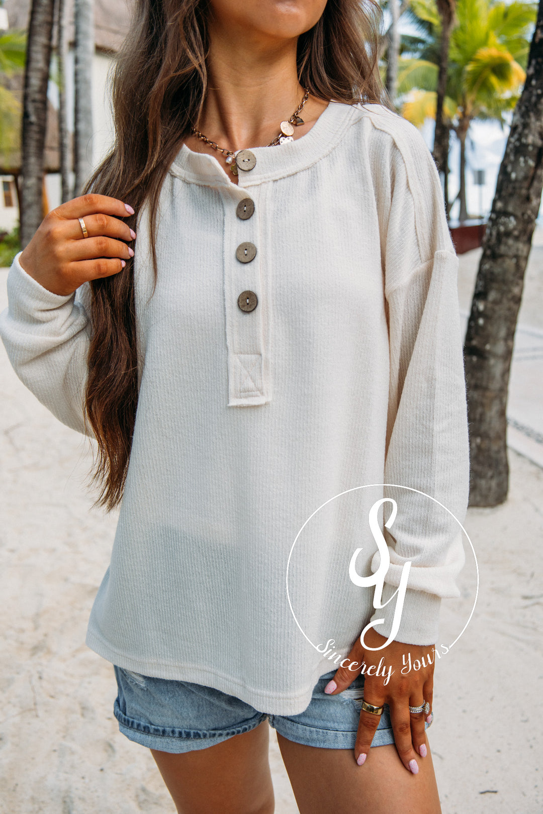 Bound In The Sky Top - Cream