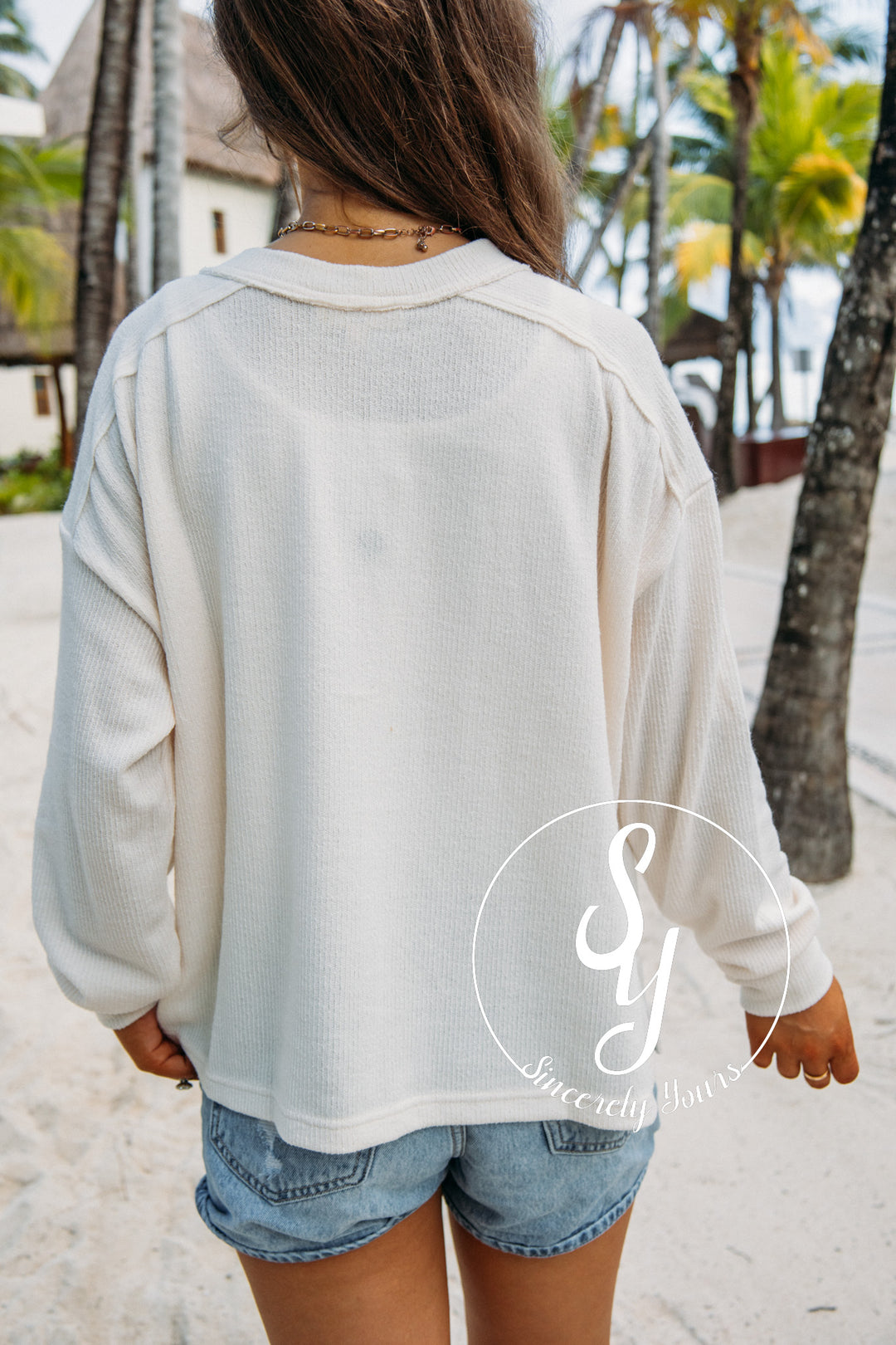 Bound In The Sky Top - Cream