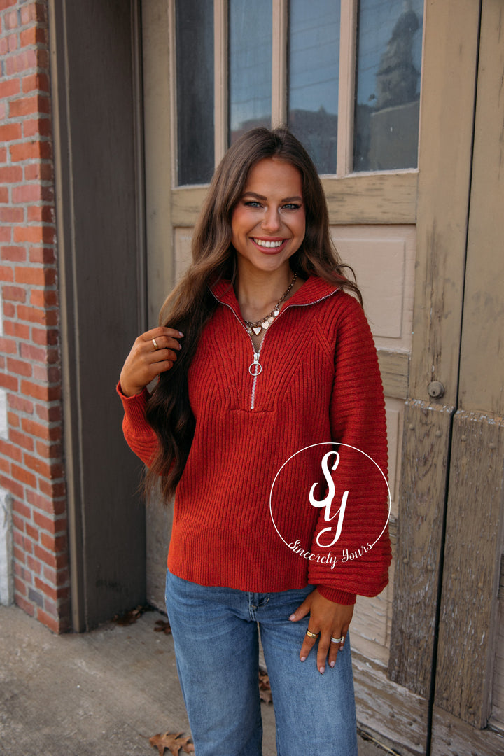 Bianca Toasty Pullover-Rust