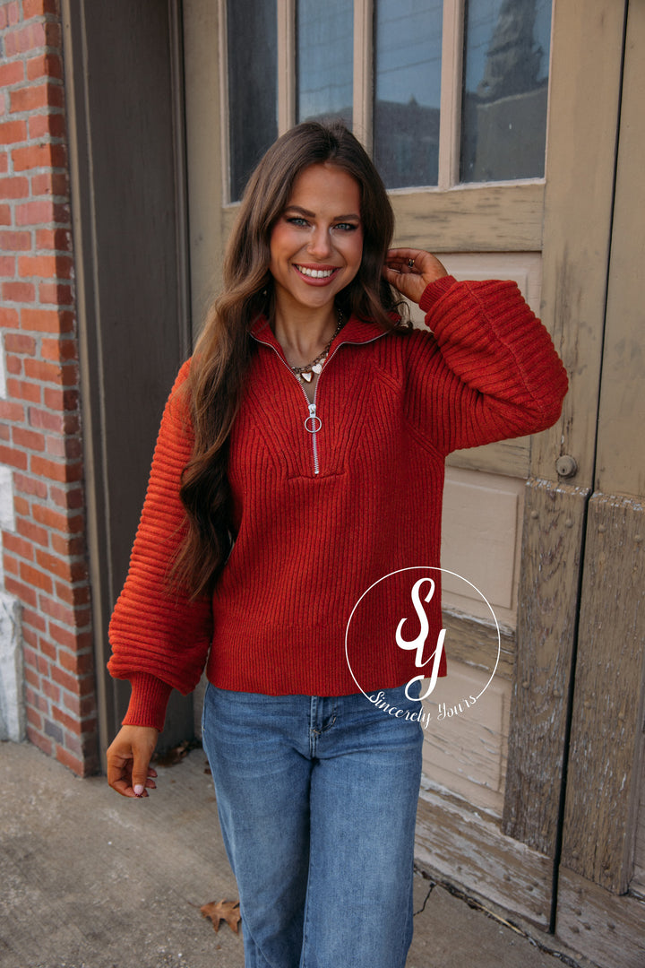 Bianca Toasty Pullover-Rust