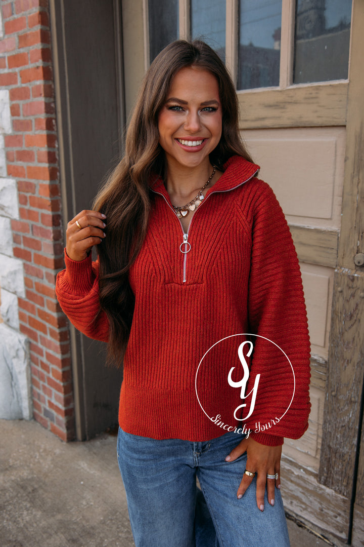 Bianca Toasty Pullover-Rust