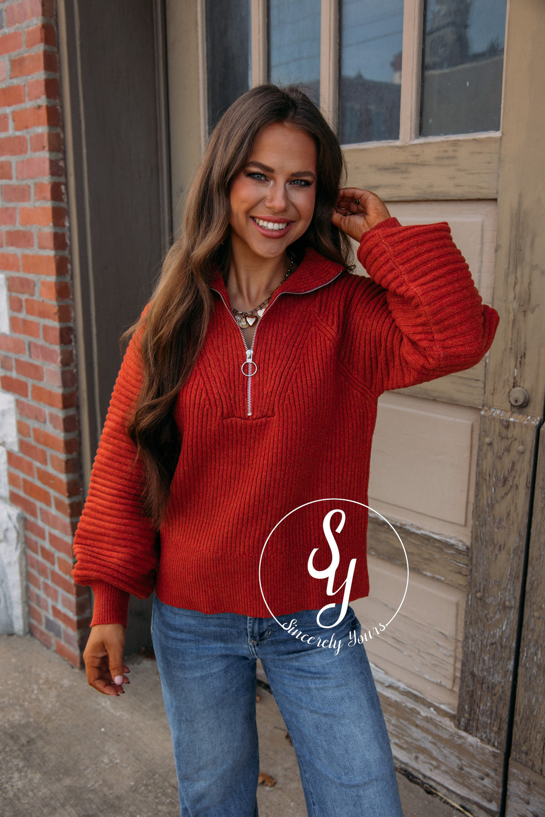 Bianca Toasty Pullover-Rust