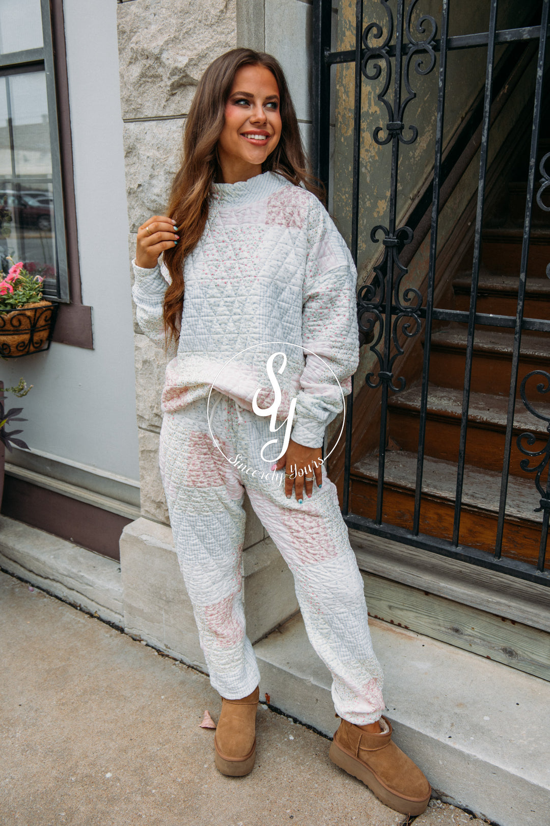 Petal Puff Quilted Joggers- Pastel