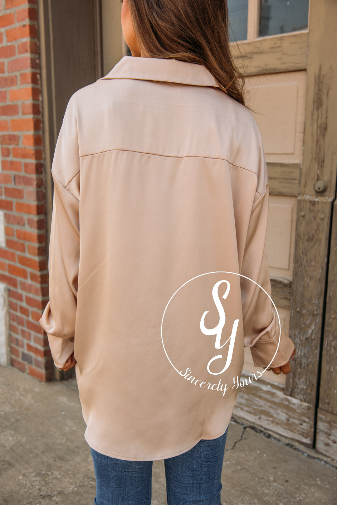 Simply Charmed Blouse-Taupe