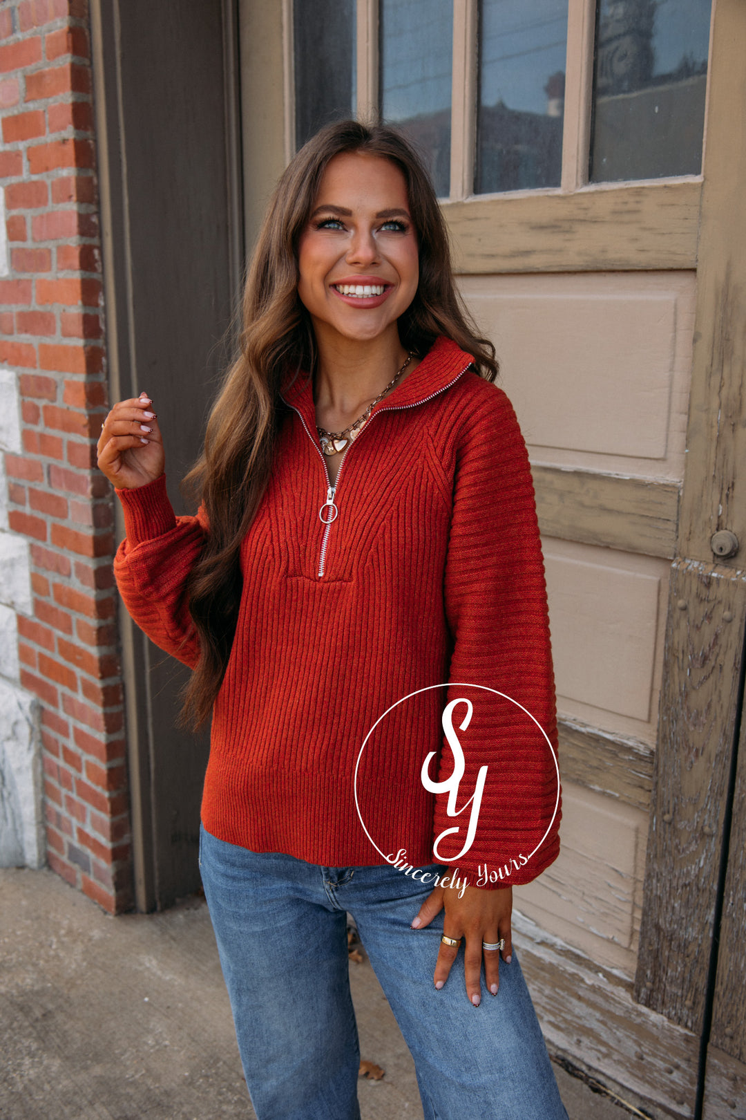 Bianca Toasty Pullover-Rust