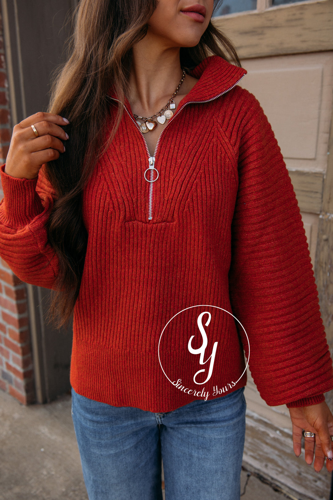 Bianca Toasty Pullover-Rust