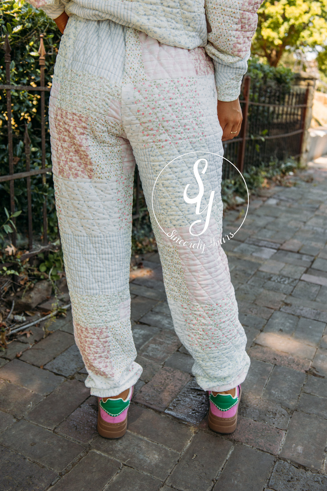 Petal Puff Quilted Joggers- Pastel