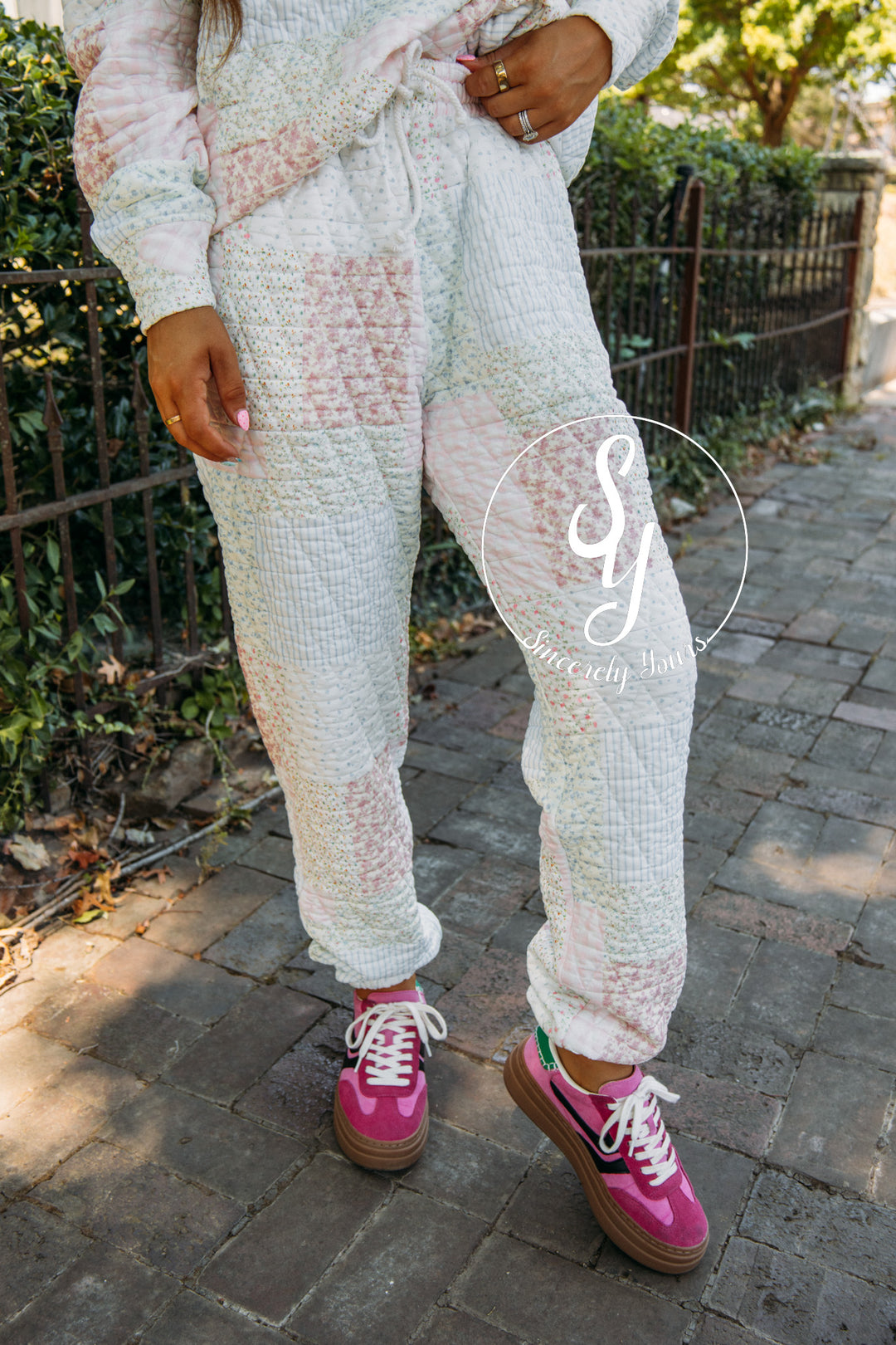 Petal Puff Quilted Joggers- Pastel