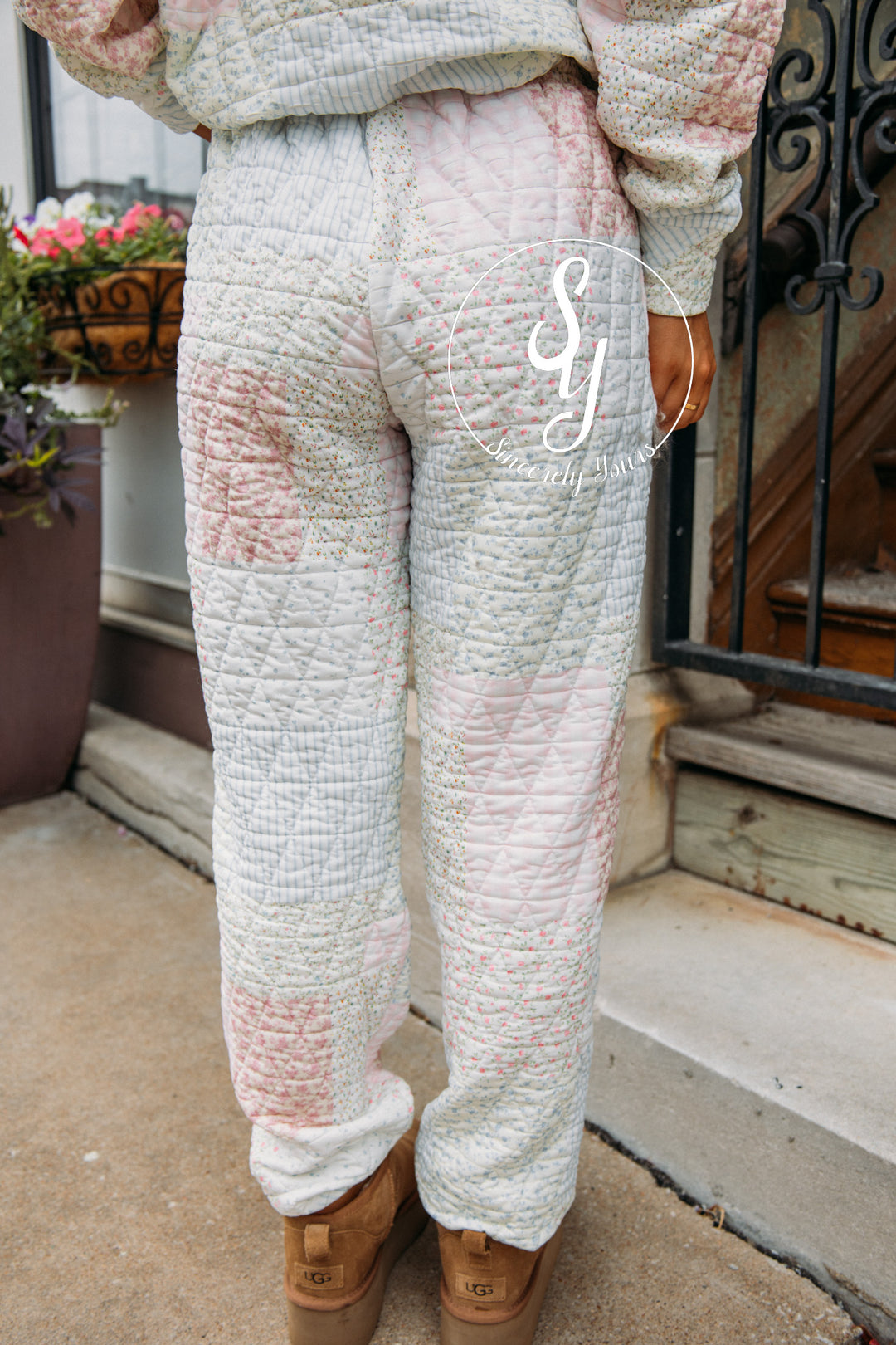 Petal Puff Quilted Joggers- Pastel