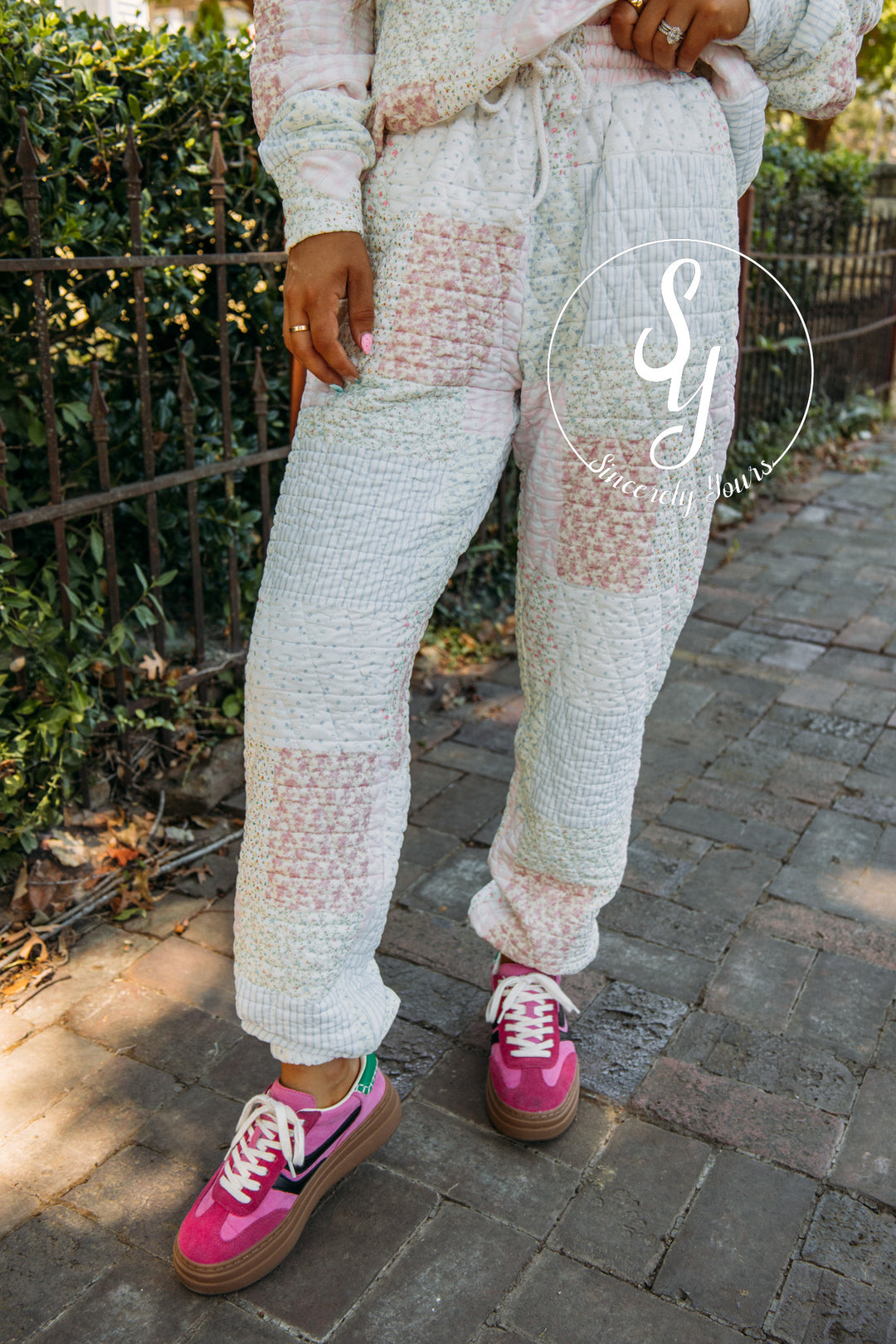Petal Puff Quilted Joggers- Pastel