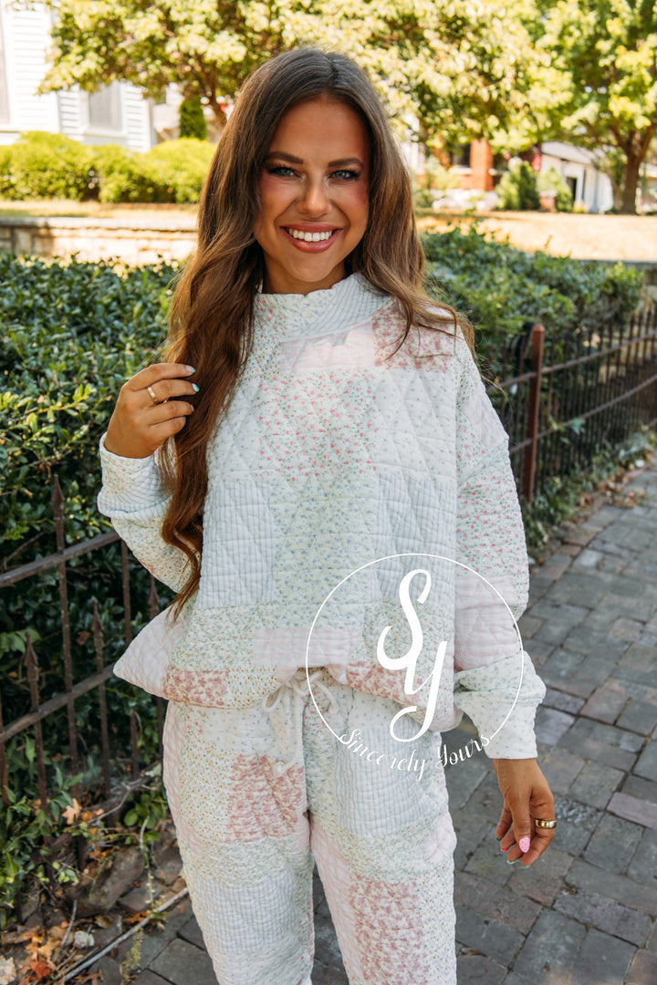 Petal Puff Quilted Mockneck- Pastel