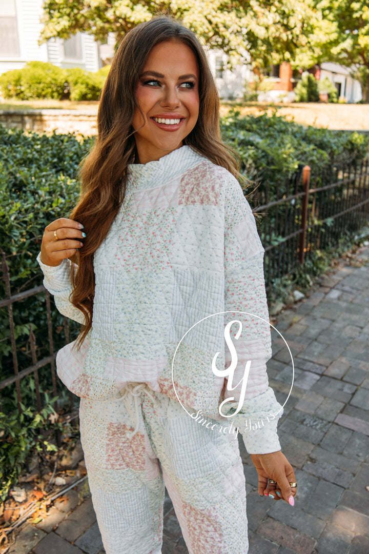 Petal Puff Quilted Mockneck- Pastel