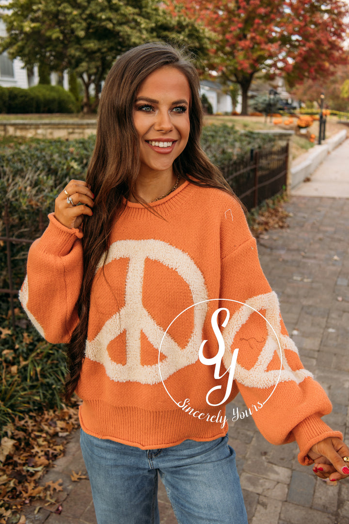 Keep the Peace Sweater - Orange