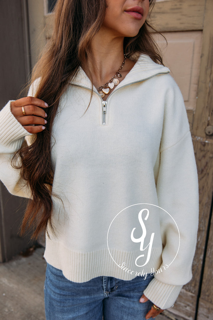 Think About It Sweater - Cream