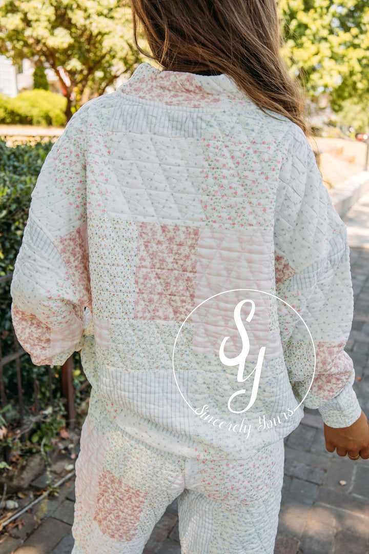 Petal Puff Quilted Mockneck- Pastel
