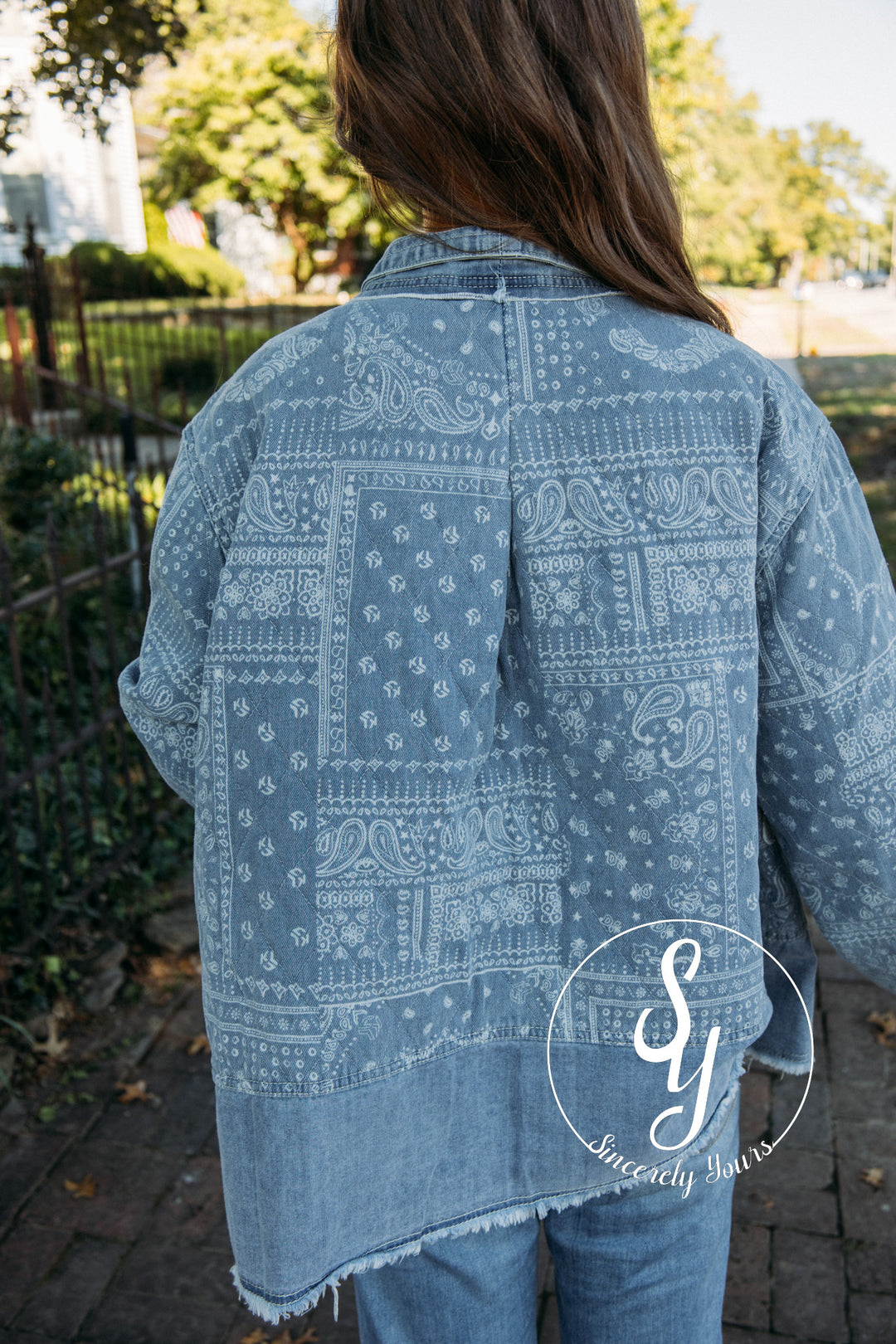 Paisley Flower Jacket - Denim