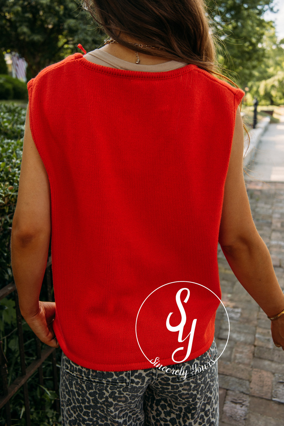 Strawberry On Top Vest- Poppy