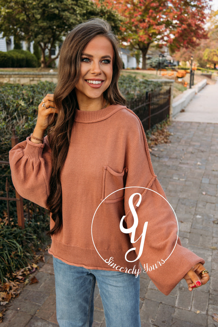 Cabin Cozy Sweater - Terracotta