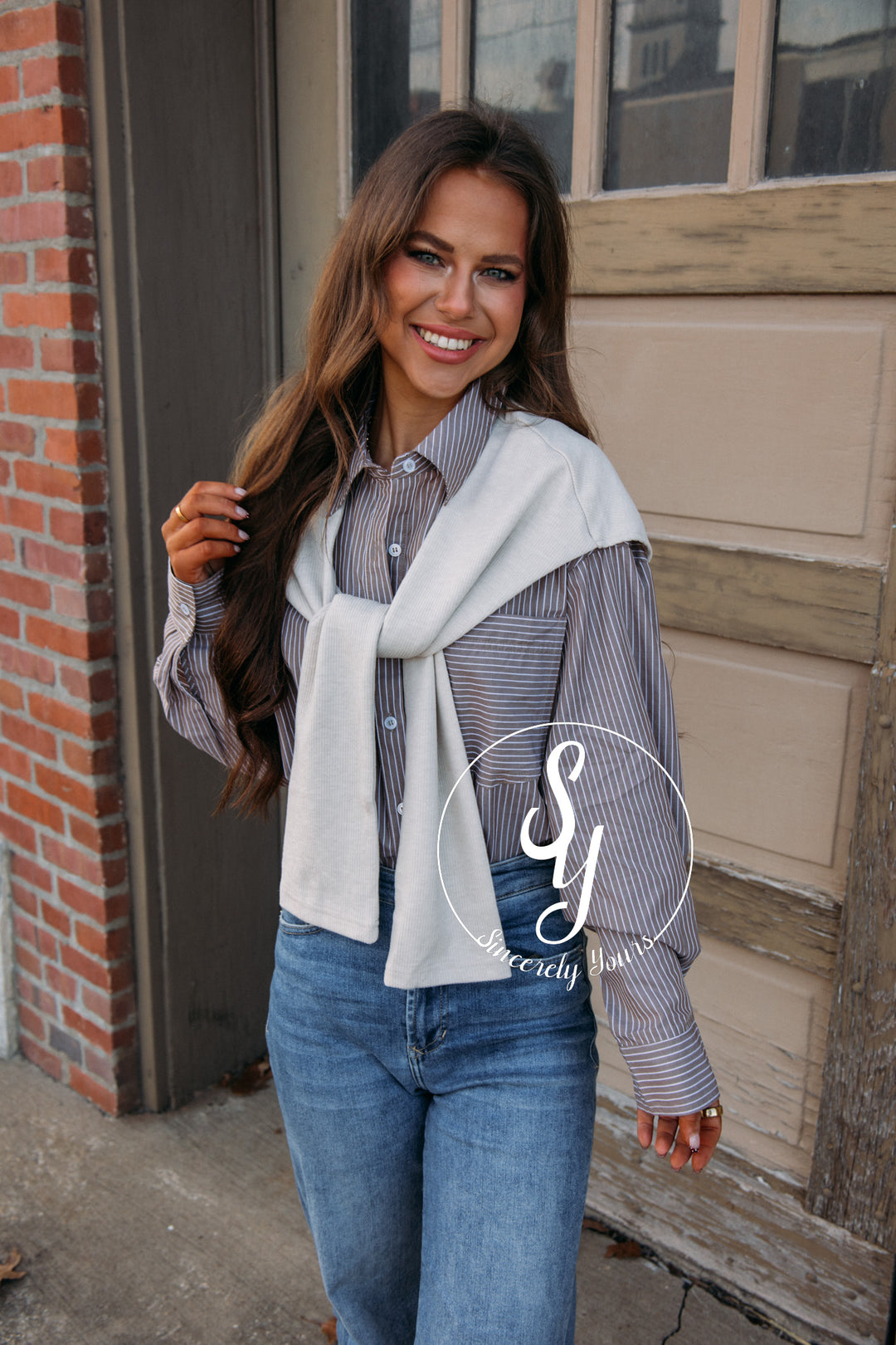 Feeling So Preppy Layered Blouse - Ash Olive