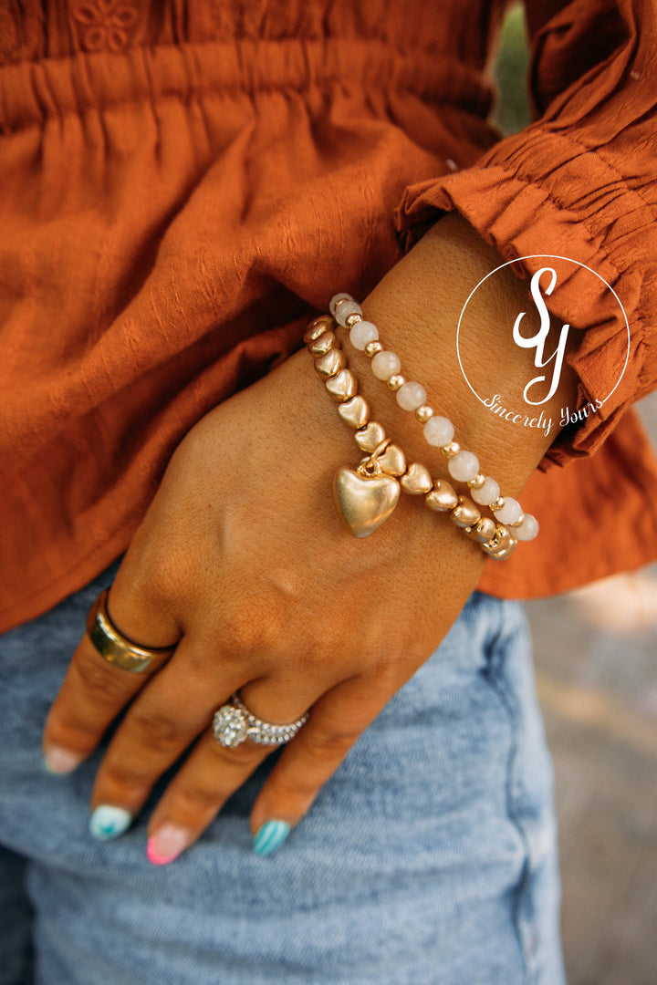 Heart Stack Beaded Bracelets