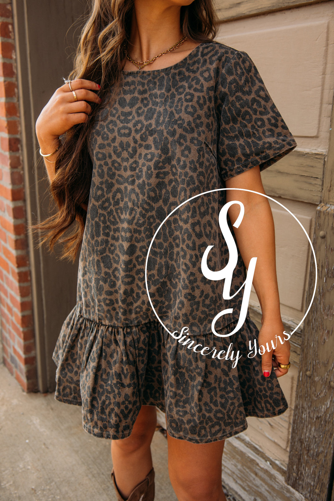 Wild Side Dress -Washed Brown