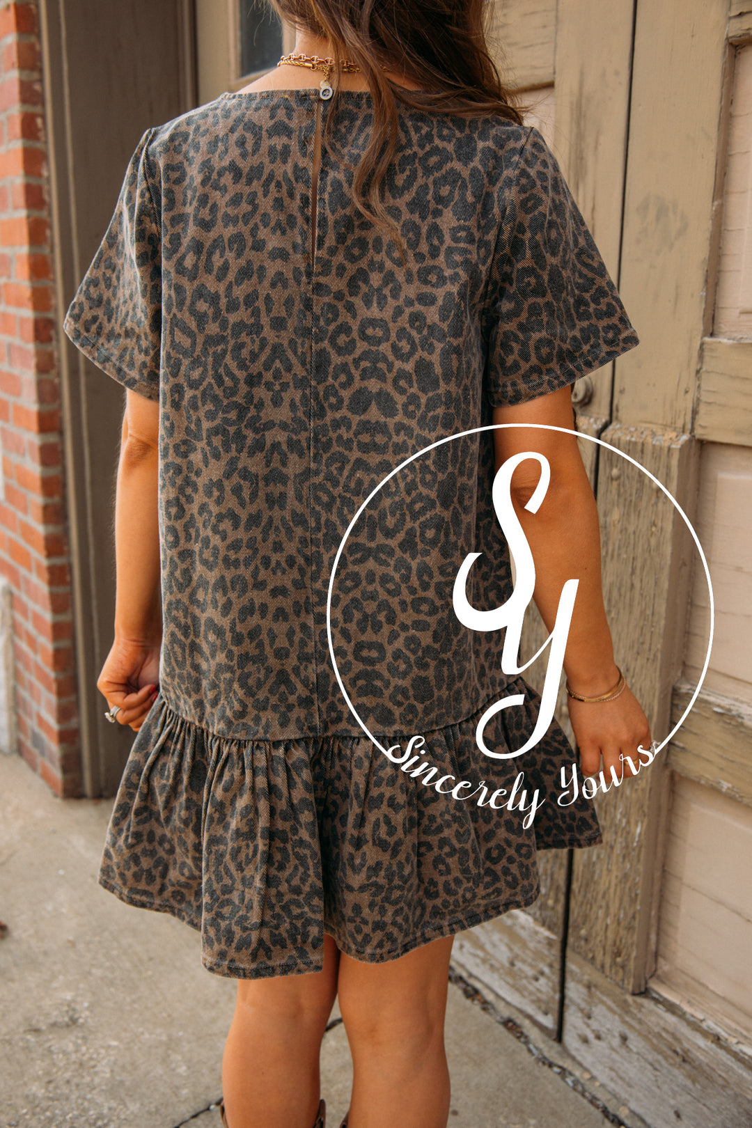 Wild Side Dress -Washed Brown