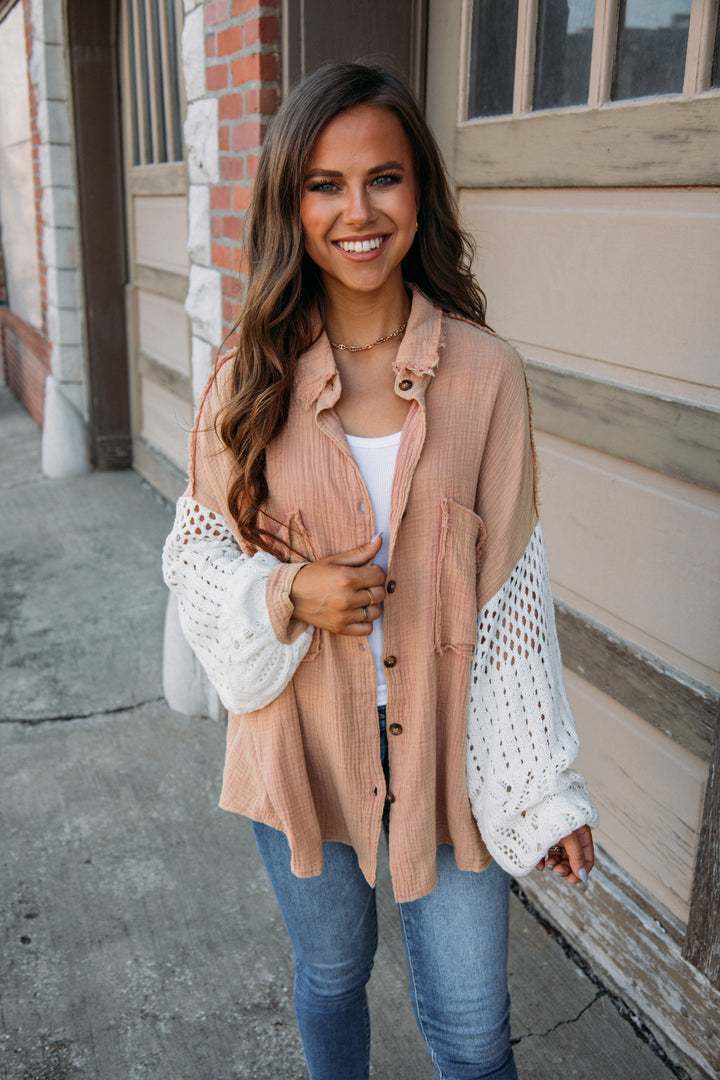 Feel the Breeze Top - Dusty Peach