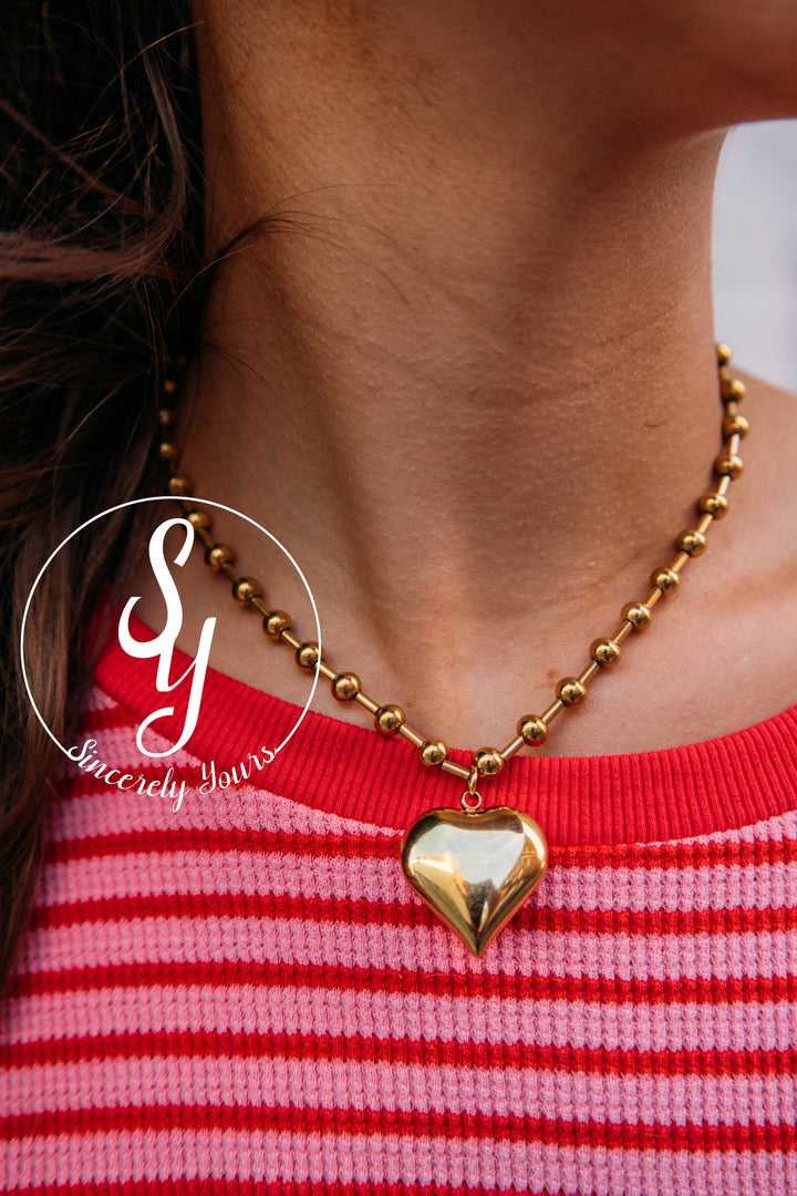 Paris Large Heart Chain Necklace