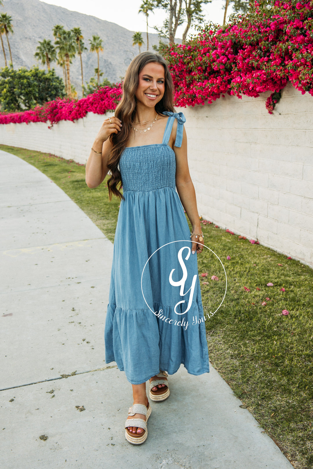Sunny Glow Dress- Chambray