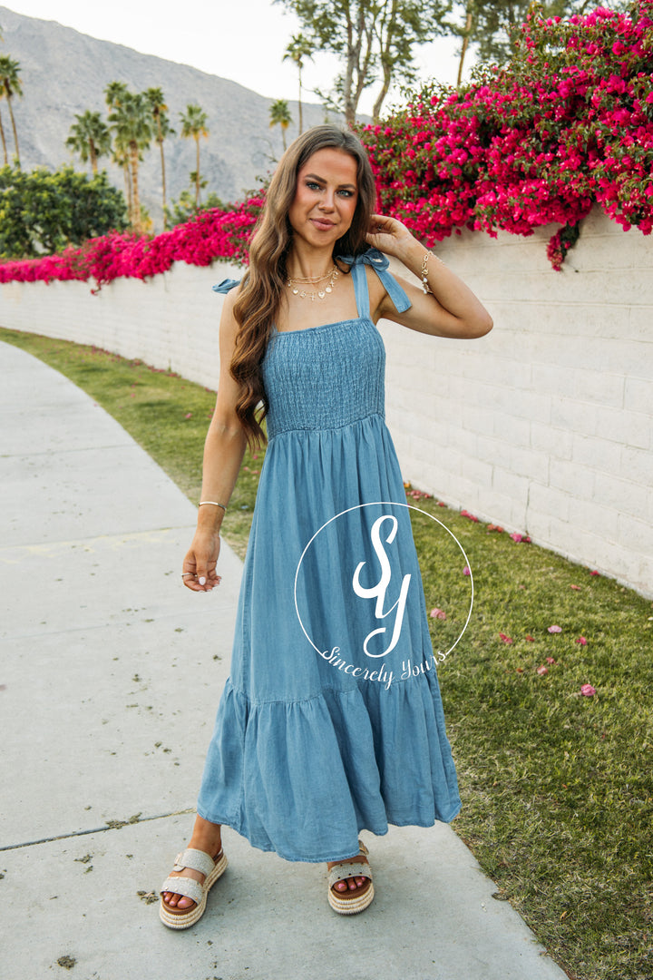 Sunny Glow Dress- Chambray