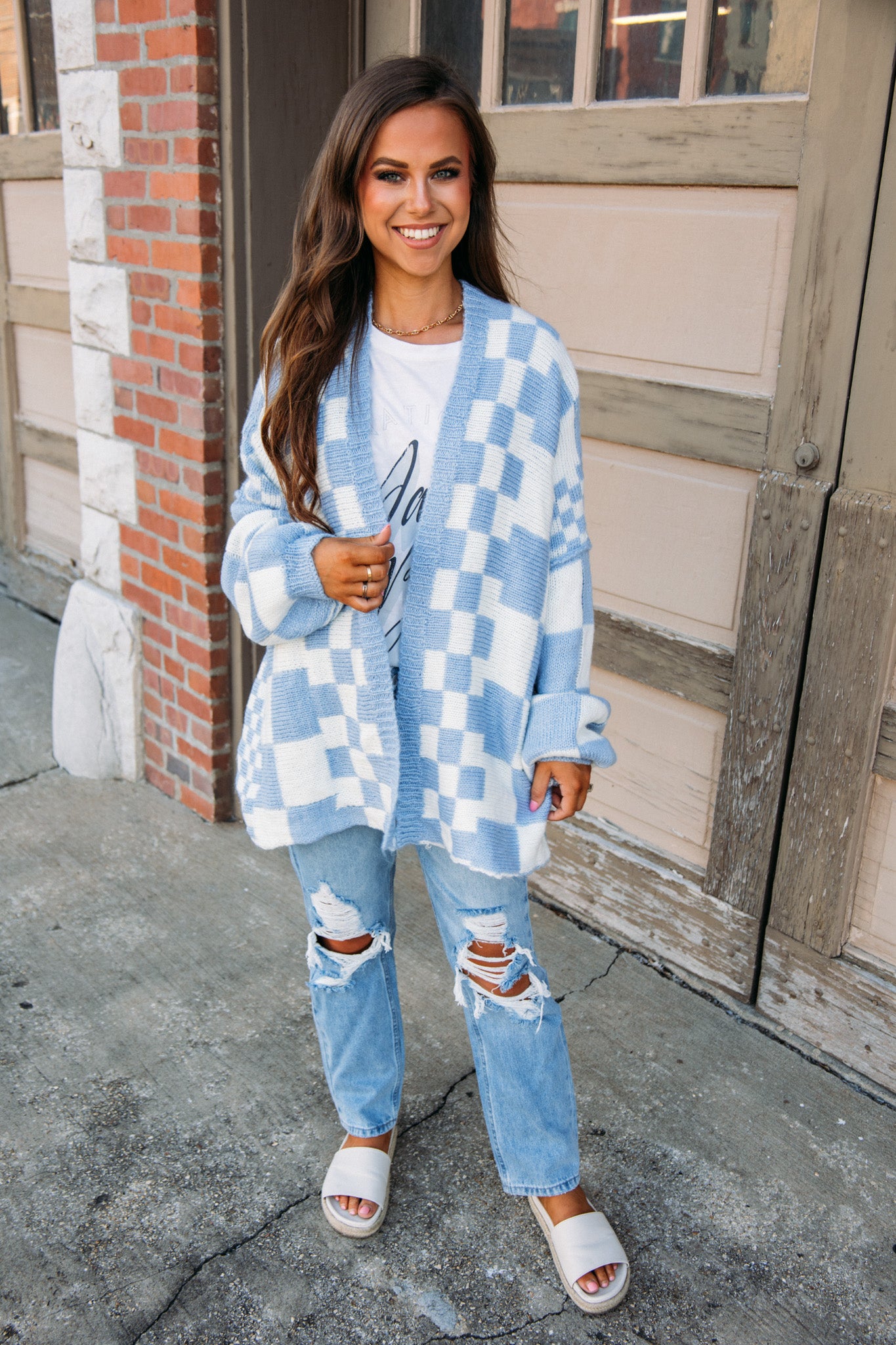 Load image into Gallery viewer, On the Block Cardigan - Light Blue
