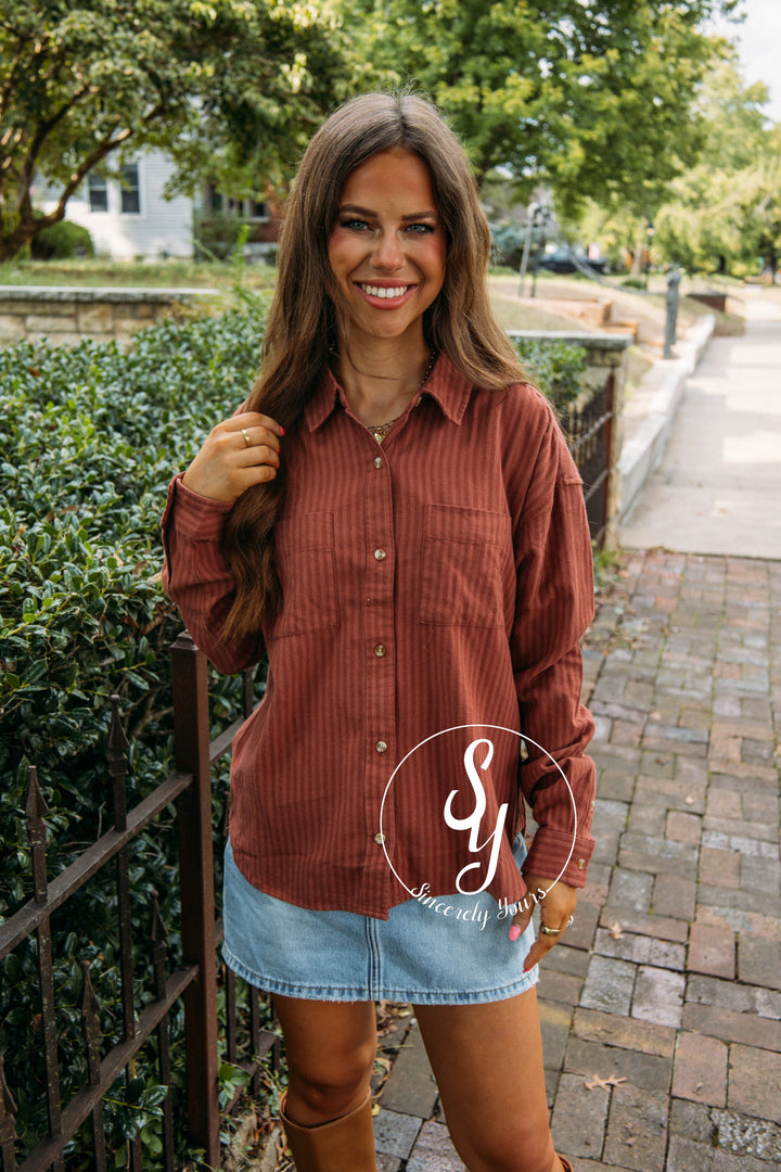 Risen Blouse- Mahogany Tonal