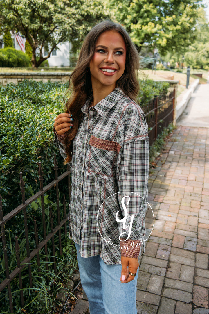 Forever Stylish Top- Brown/Mauve