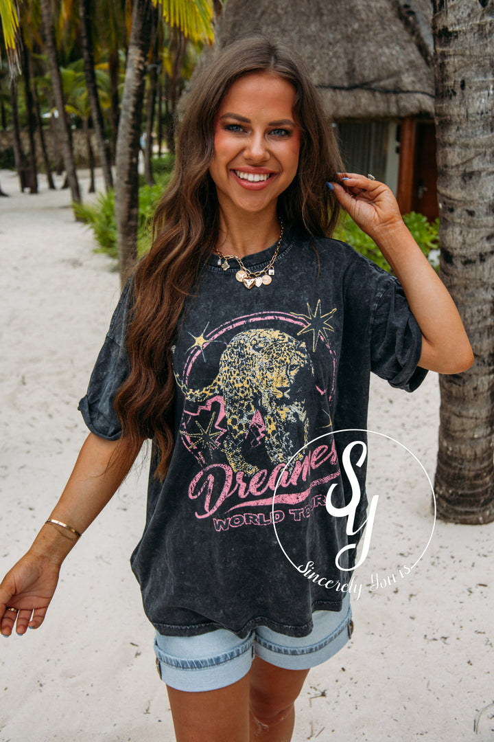 Dreamer Leopard Graphic- Black