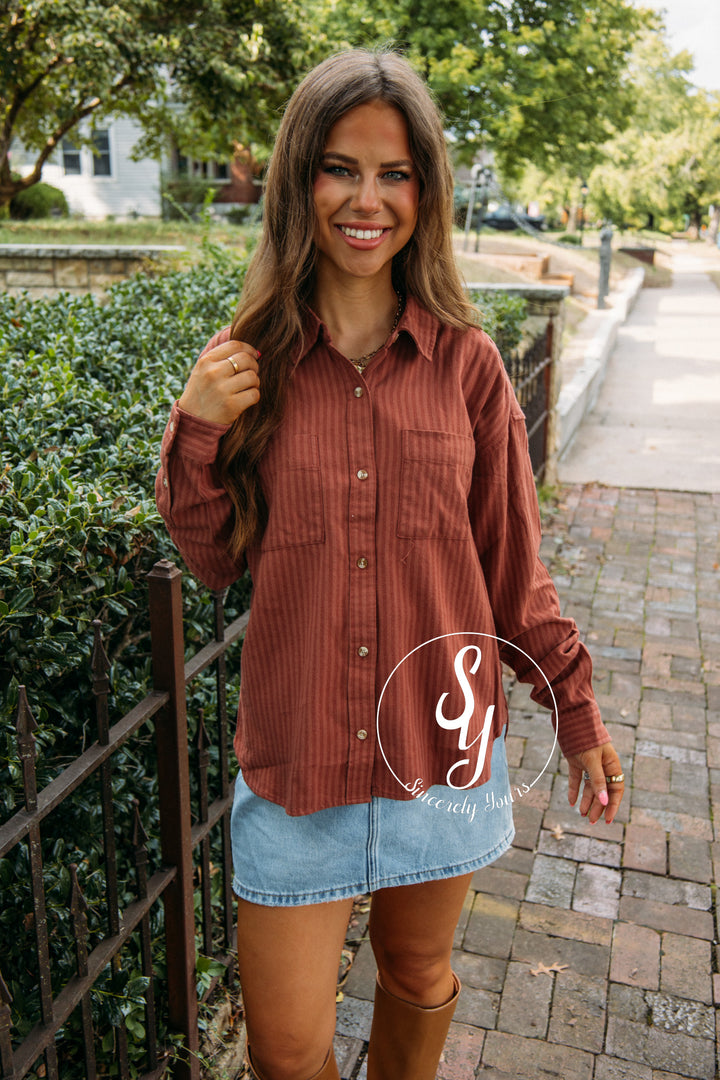 Risen Blouse- Mahogany Tonal