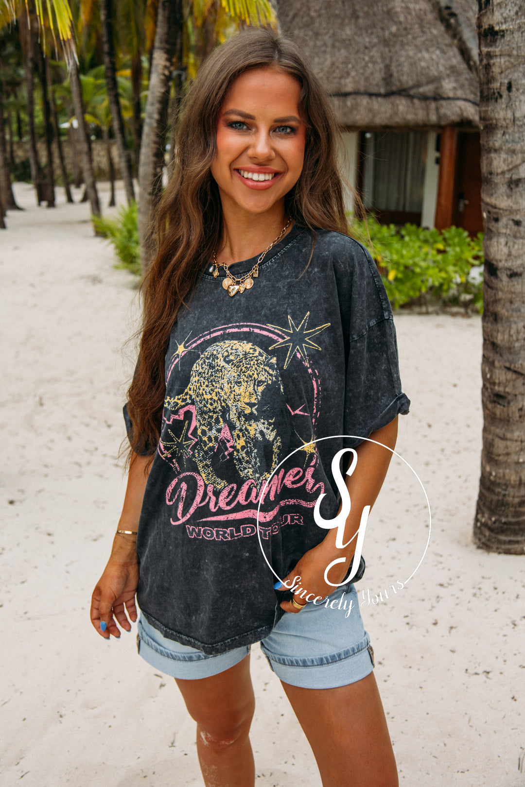 Dreamer Leopard Graphic- Black