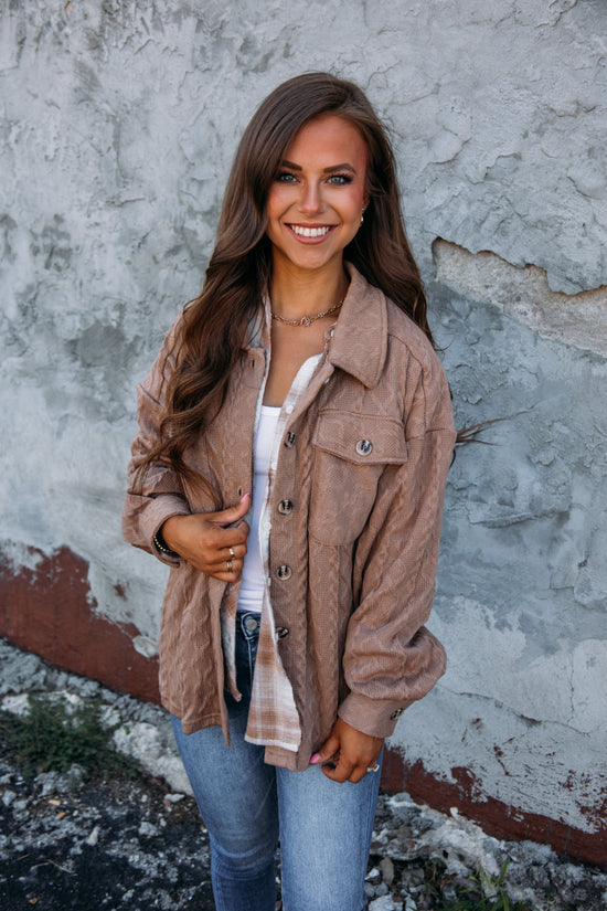 Load image into Gallery viewer, Small Town Girl Shacket - Mocha
