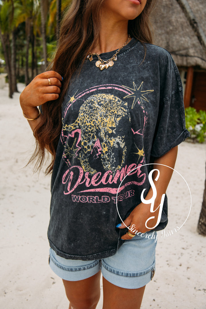 Dreamer Leopard Graphic- Black