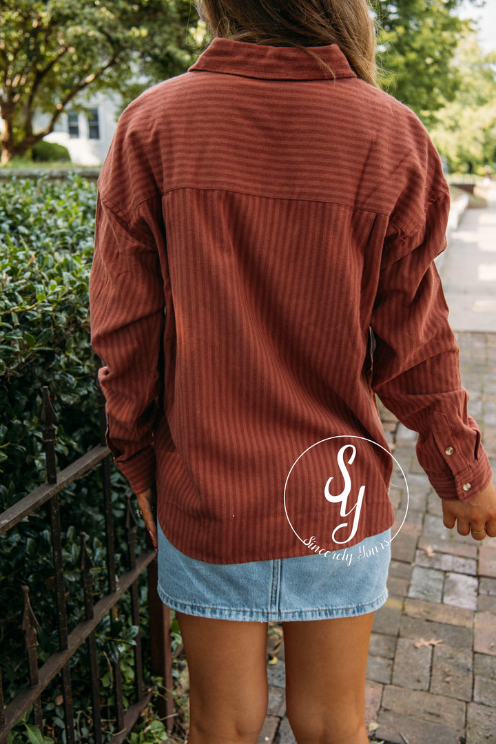 Risen Blouse- Mahogany Tonal