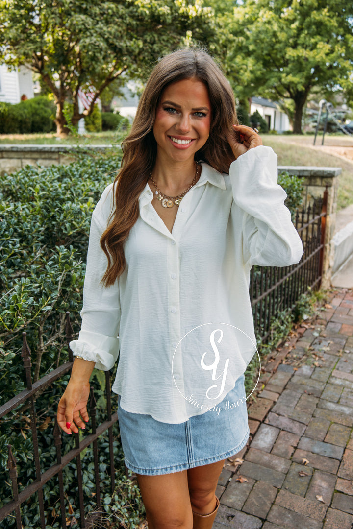 Brunch Time Blouse- Cream