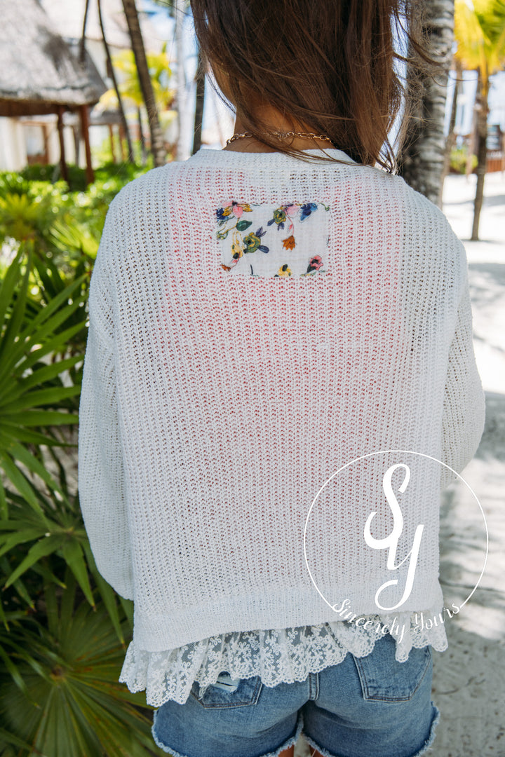Blissful Smile Cardigan- Ivory