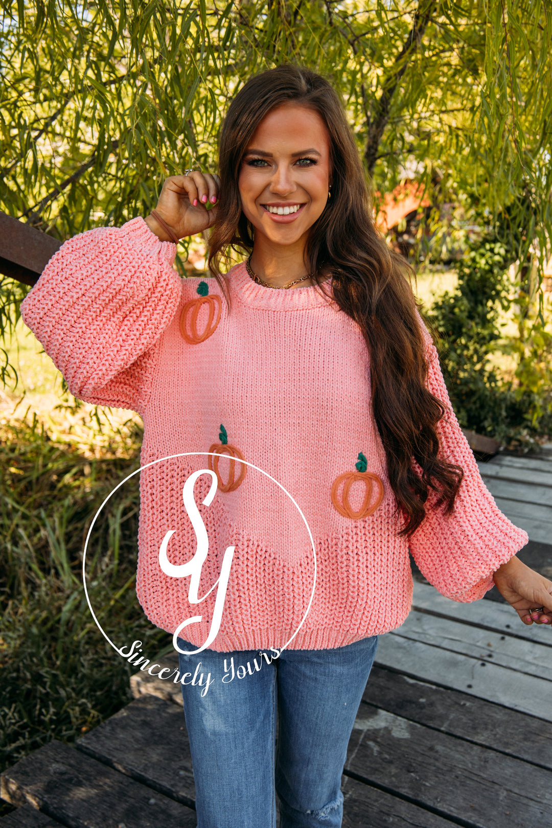 Perfect Pumpkin Sweater - Pink