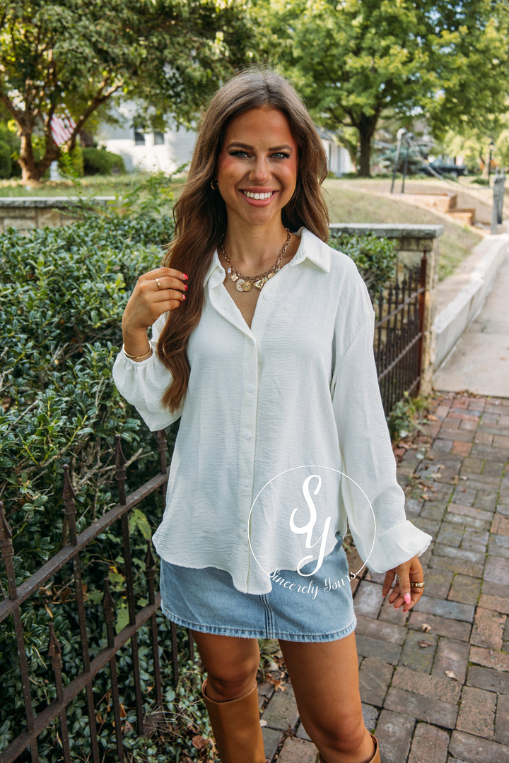 Brunch Time Blouse- Cream