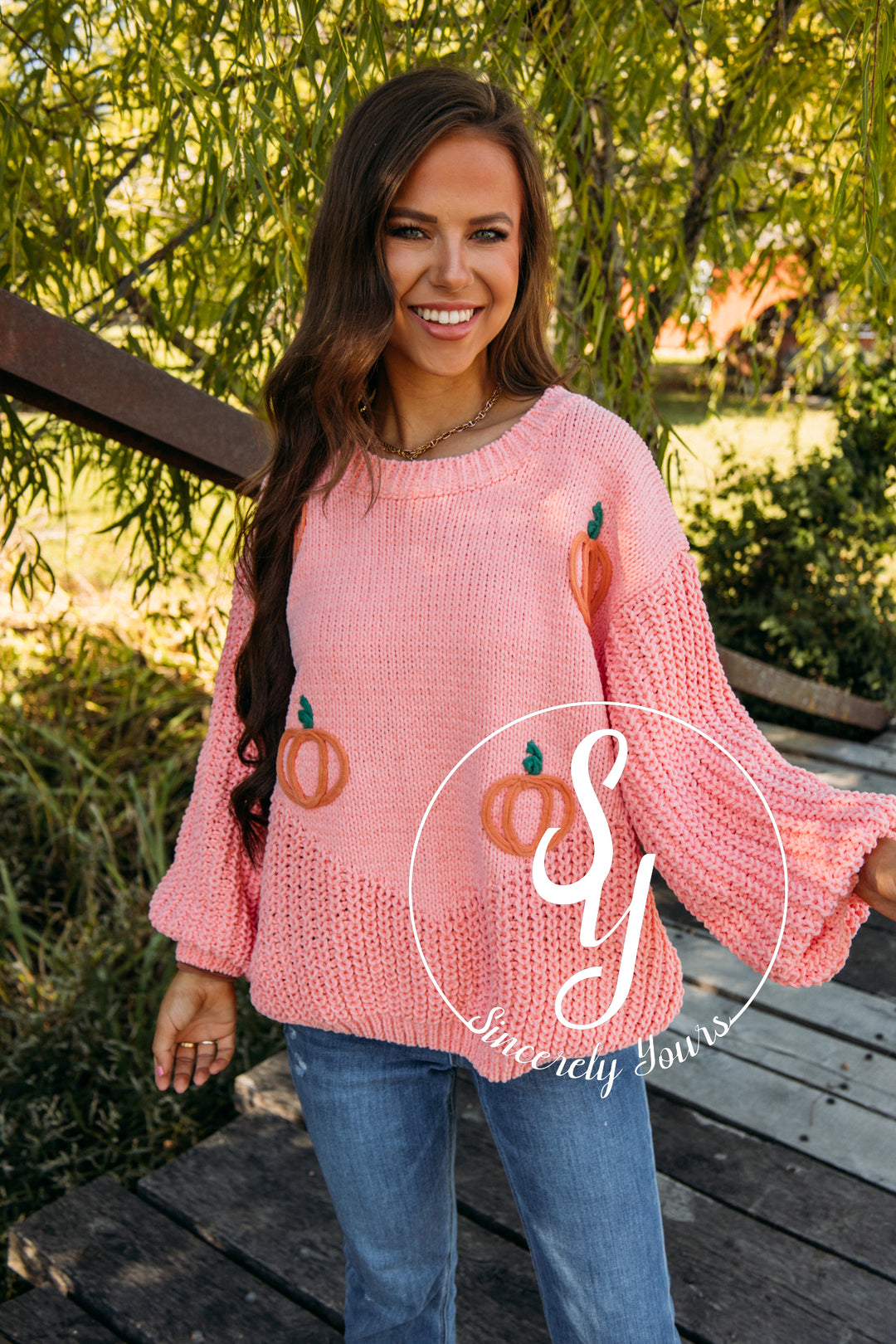 Perfect Pumpkin Sweater - Pink