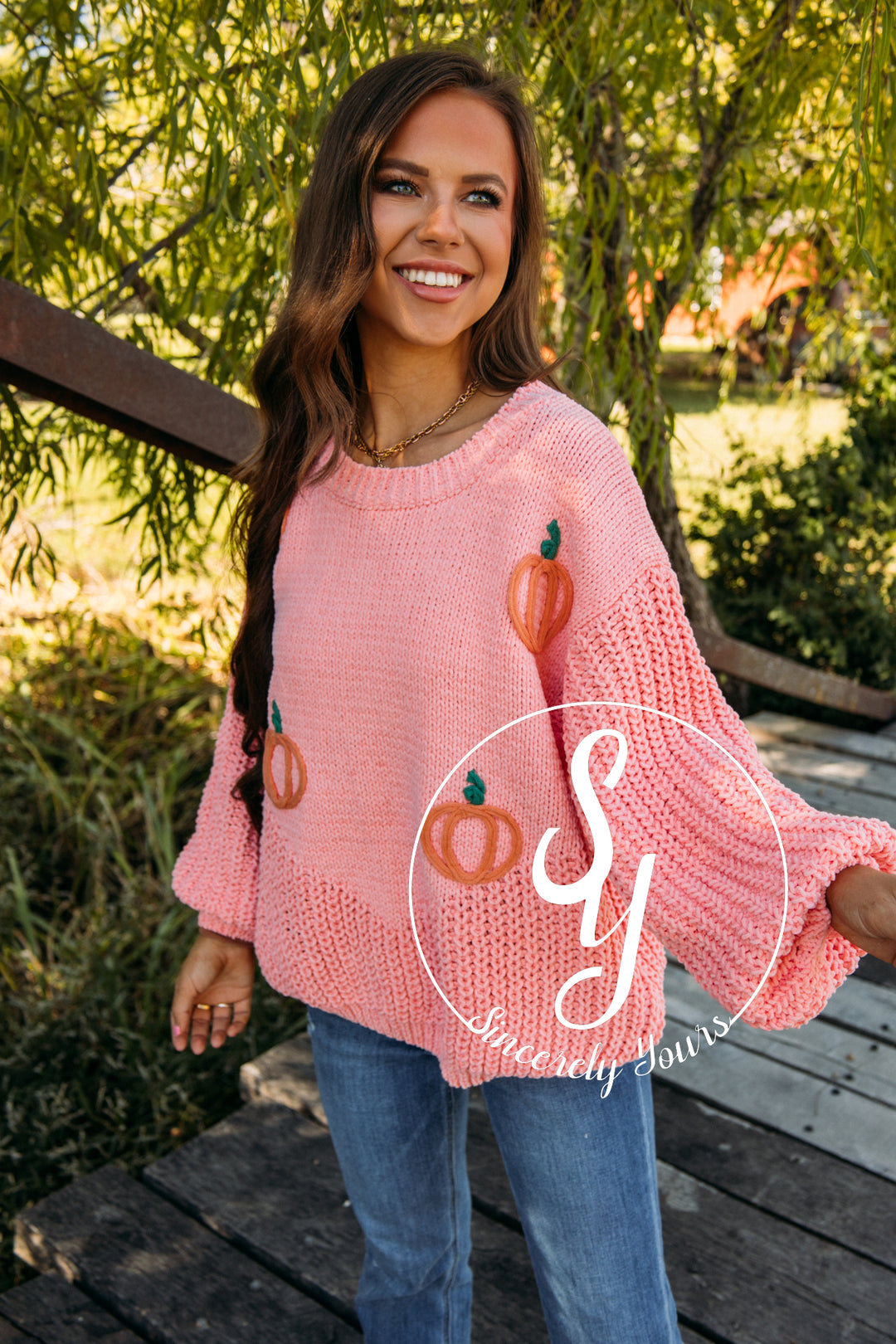 Perfect Pumpkin Sweater - Pink