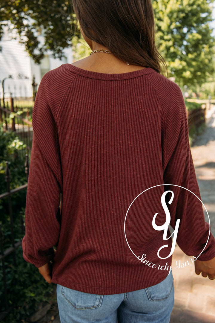 Love Comfort Top- Burgundy