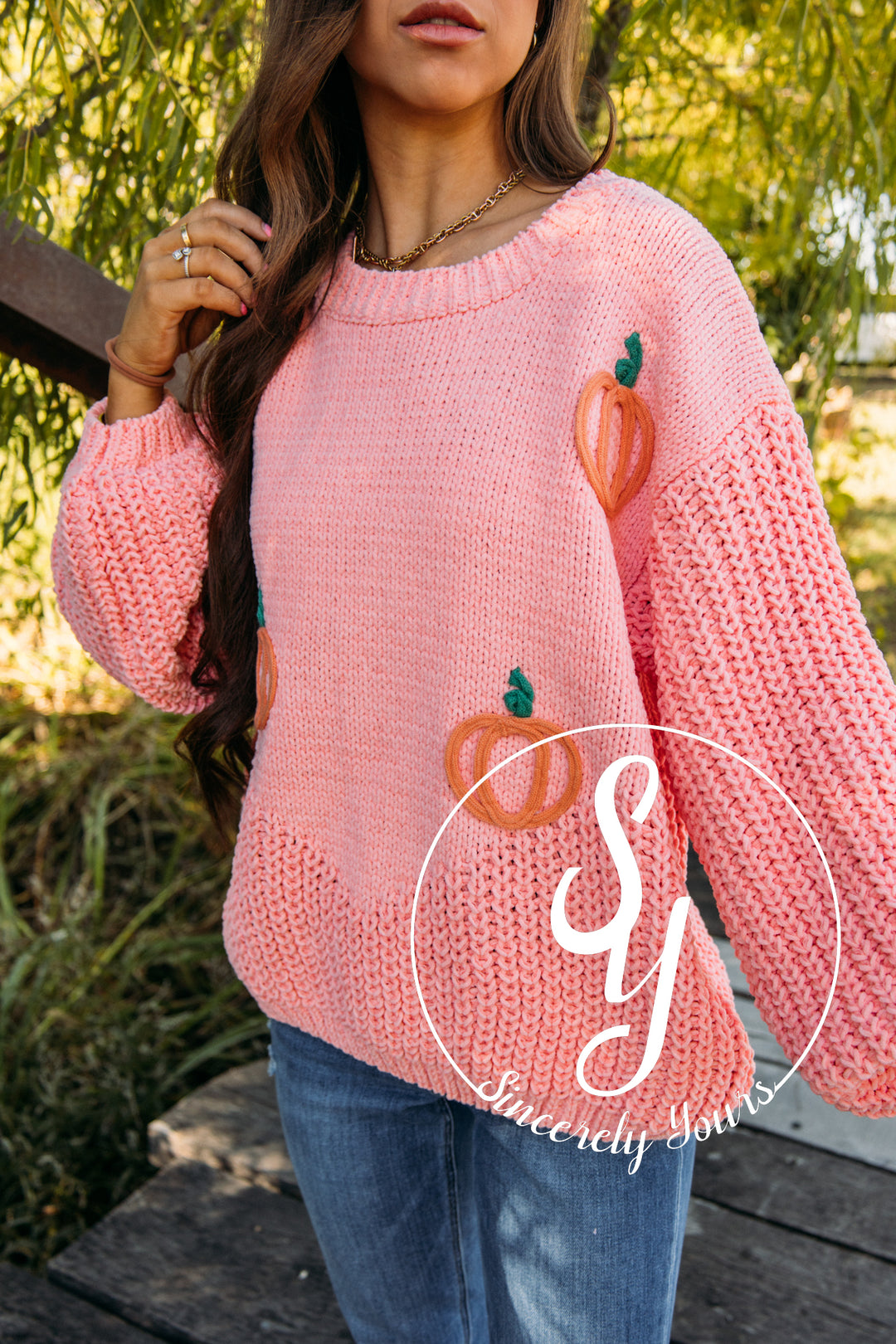 Perfect Pumpkin Sweater - Pink