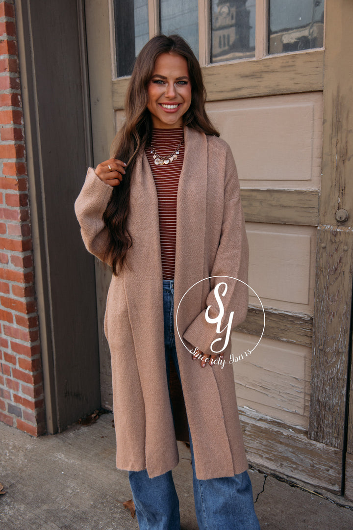 Warm Wishes Cardigan-Dark Taupe