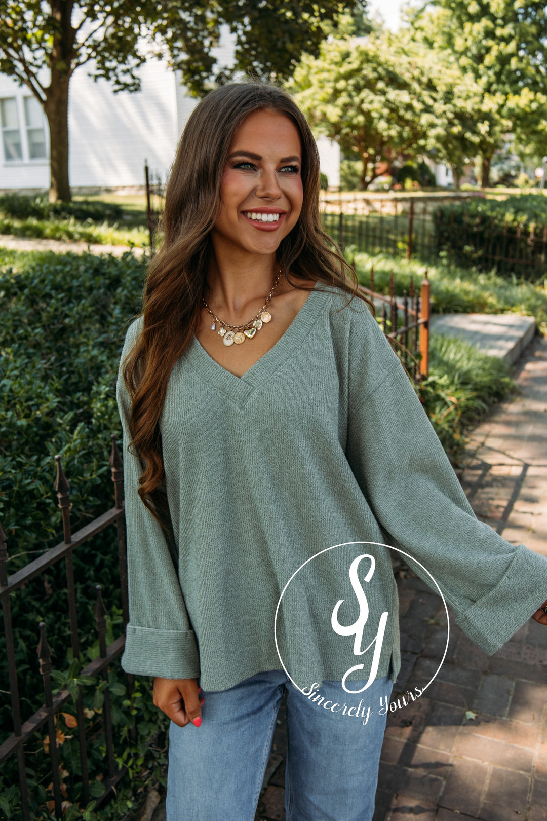 Slow Burn Top - Sage