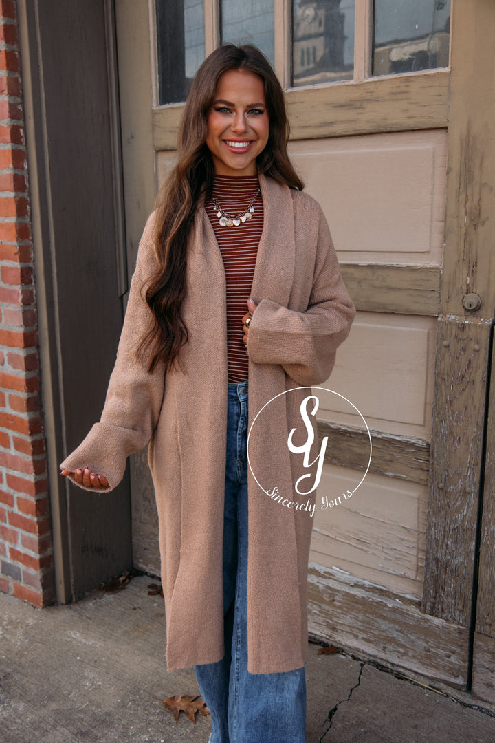Warm Wishes Cardigan-Dark Taupe
